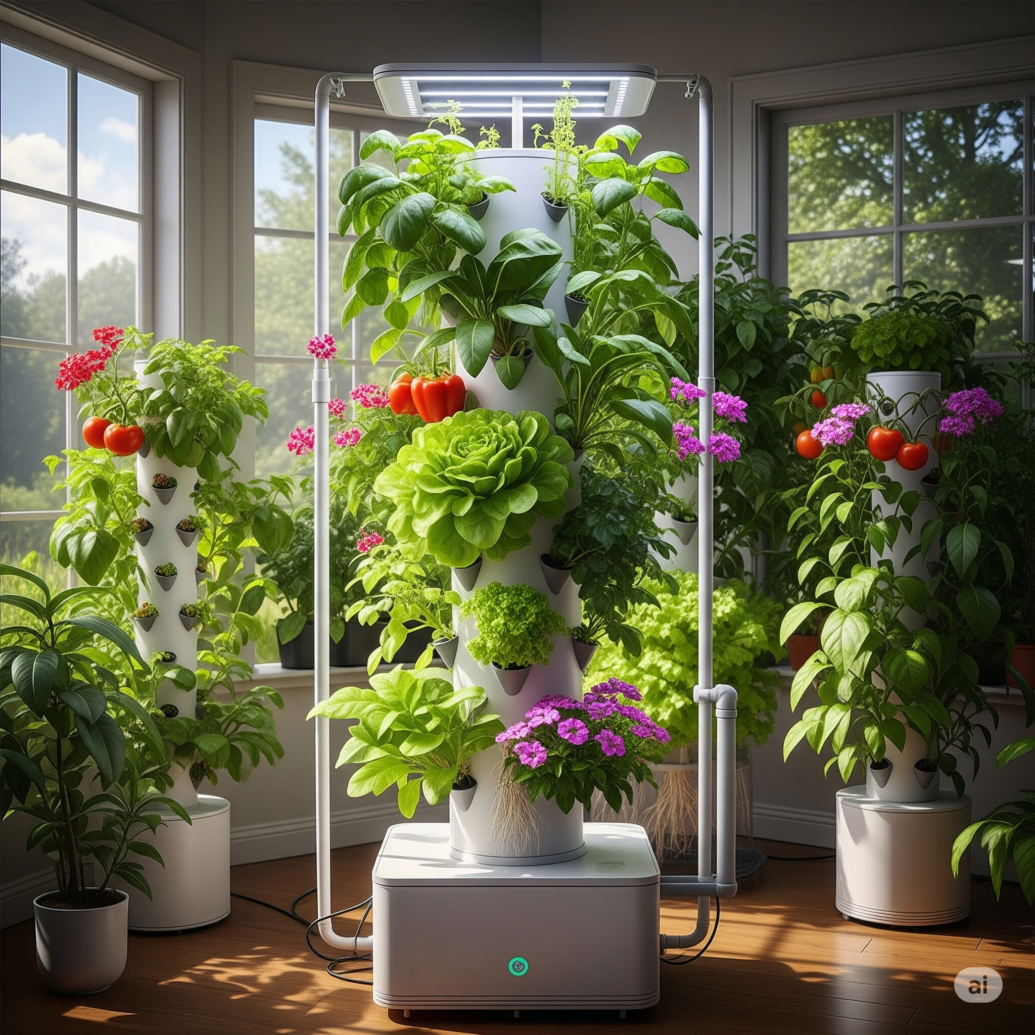 Hydroponic System with thriving plants